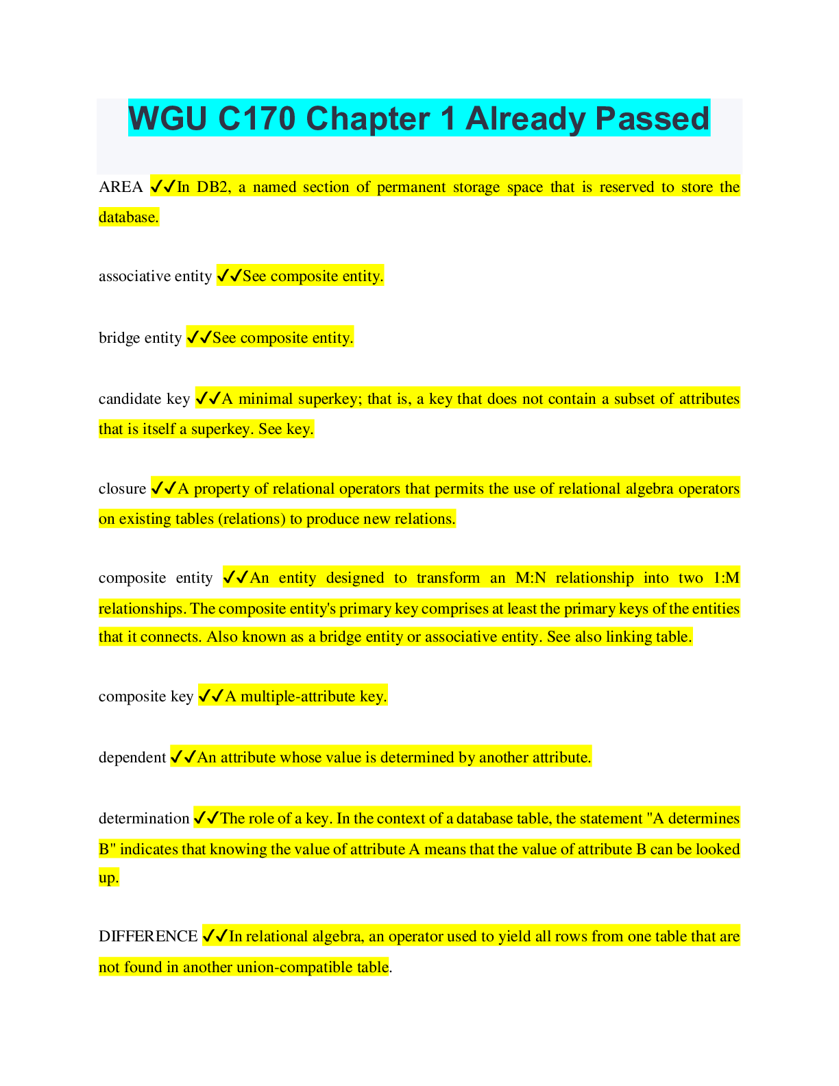 Preview of WGU C170 Chapter 1 Already Passed